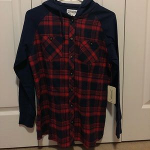Blue and red flannel